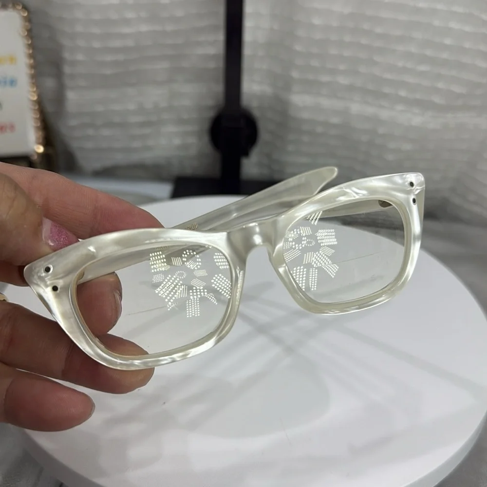 (Z6) FRAME FRANCE, vintage pearly white glasses for girls